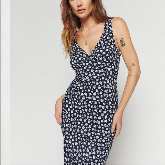 Reformation Blue Beauden Dress Size XS - Picture 2 of 7